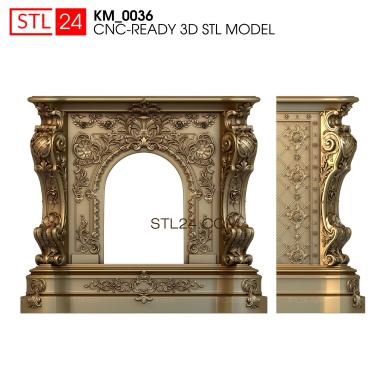 Fireplaces (KM_0036) 3D models for cnc